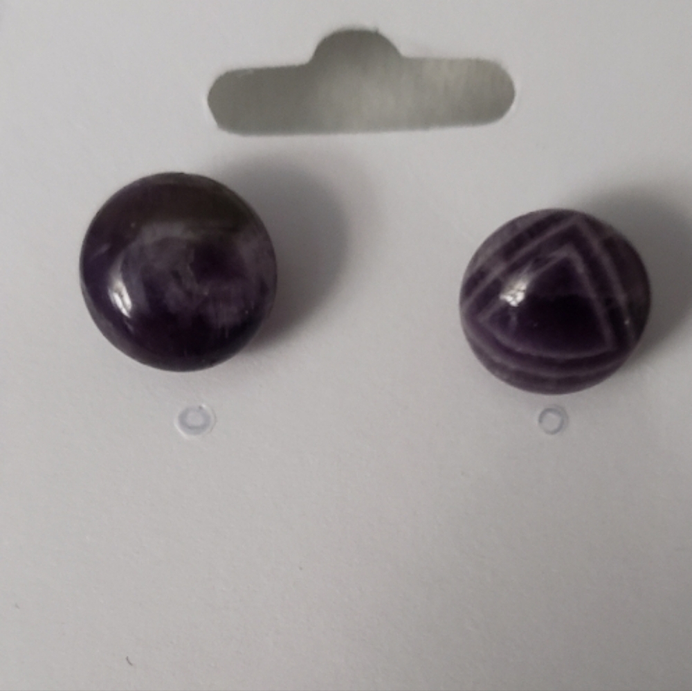 Source Unknown Deep Purple Amethyst Round Earrings